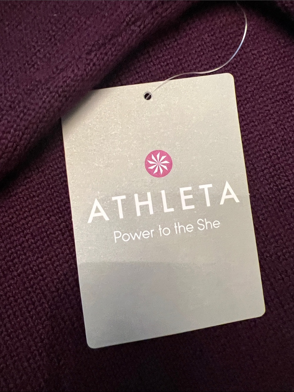 Athleta Purple Hooded Tunic Sweater with Gray Sleeve Panels - Picture 10 of 10